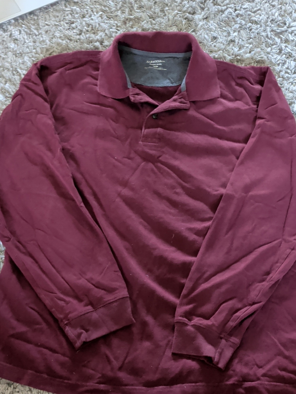 Sport-Tek Men's Long Sleeve Polo - Burgundy